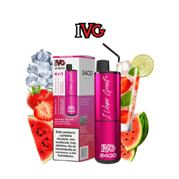 Pod desechable IVG 2400 puffs 4 en 1 con 20mg/ml nicotina – Pink Edition