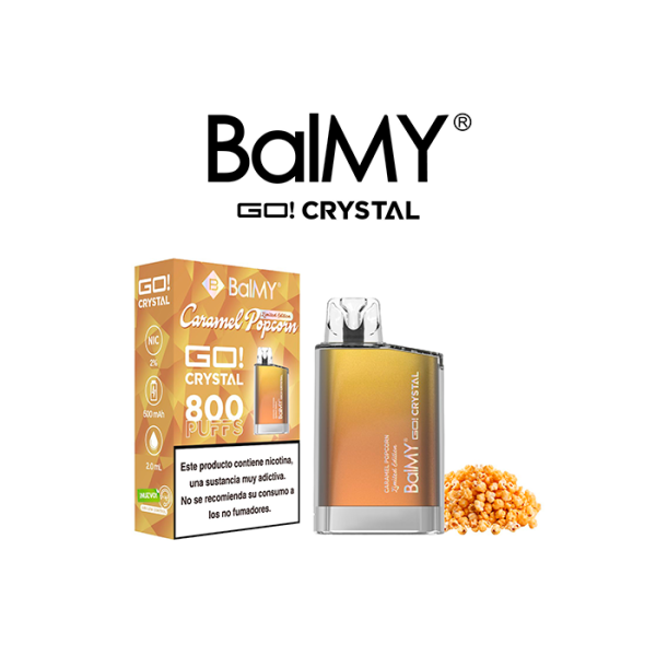 Pod desechable BalMY GO Crystal 800 puffs 20mg/ml nic. sabores Shisha Line - Caramel Popcorn