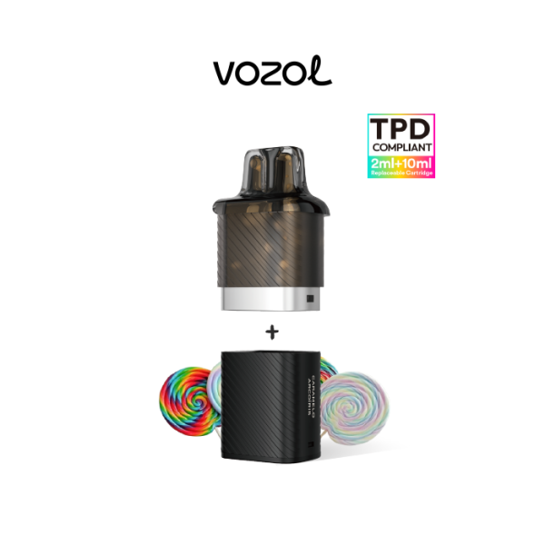 VOZOL Vista Plug pack recarga cápsula pod (2ml) + recipiente (10ml) 20mg/ml nicotina - Caramelo Arcoíris